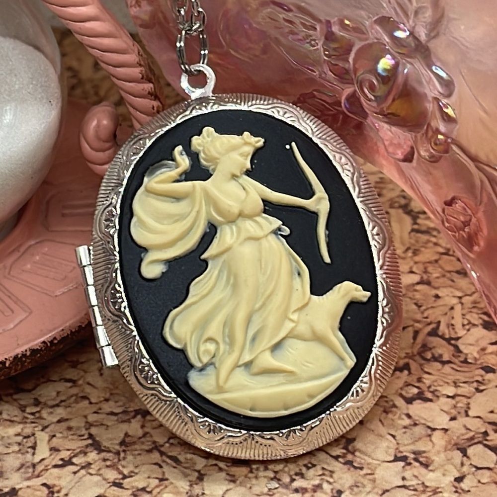 Anniversary gift birthday Aphrodite Roman Goddess Locket Necklace Chariot